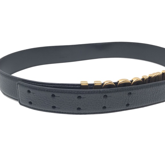 Moschino Authentic Logo Black Leather Belt 44 L - Picture 8 of 8